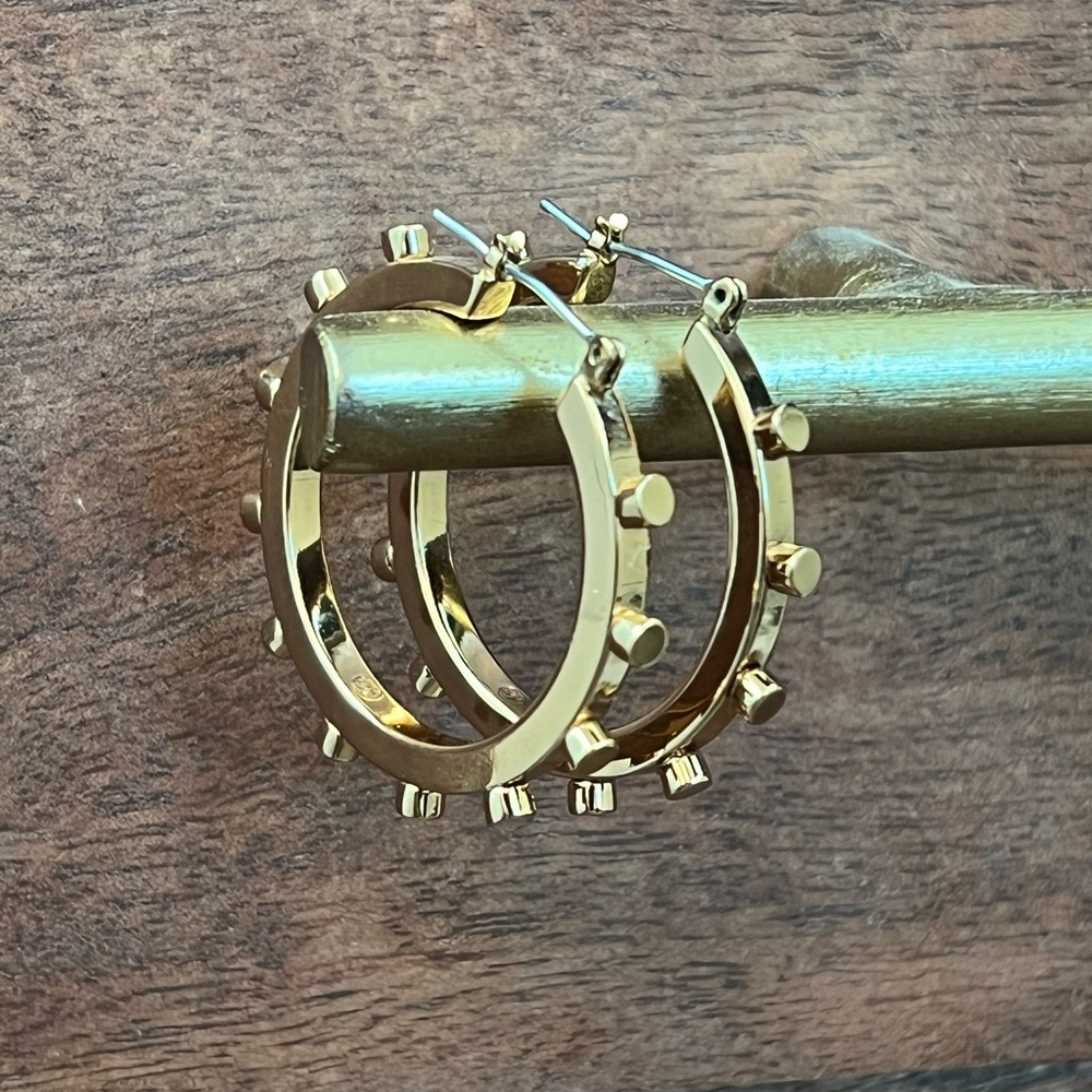 Tory Burch gold-tone studded hoops